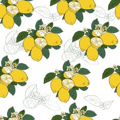 Seamless pattern with lemons N3