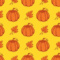Vector seamless pattern with Pumpkins