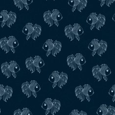 seamless pattern with fish on blue background