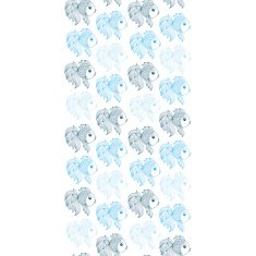 Blue fish on white background vector seamless pattern N3