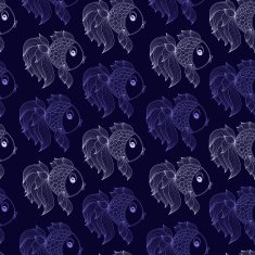 seamless pattern with fish on purple background N2