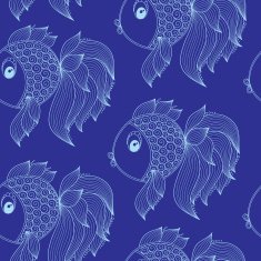 seamless pattern with fish on blue background N12