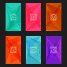 Abstract geometric backgrounds with monograms Letters S-X N2
