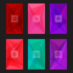 Abstract geometric backgrounds with monograms Letters Y Z and frames N2