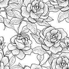 Seamless pattern with vintage roses