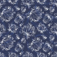 Vector Lily Outline Pattern