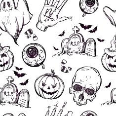 Seamless Halloween pattern N16