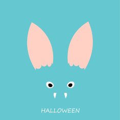 Cover bat face on blue