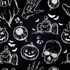 Seamless Halloween pattern N18