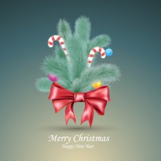 Merry Christmas and Happy New Year Vector banner label icon