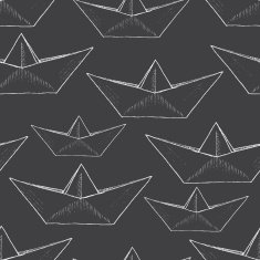 Vector paper ship pattern