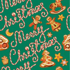 Seamless pattern with xmas gingerbread Element for holiday Card design