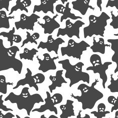 Funny ghost seamless pattern N2