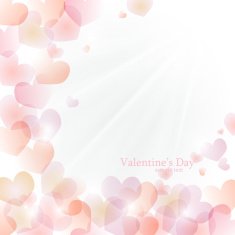 Vector bright sunny background of hearts Valentine's Day
