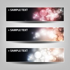 Set of Colorful Sparkling Bright Horizontal Headers and Banners N7