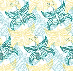 Seamless pattern with butterflies contours N2