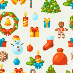 Merry Christmas holiday seamless pattern with celebration object N3