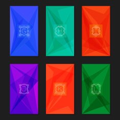 Abstract geometric backgrounds with monograms Letters G-L N2