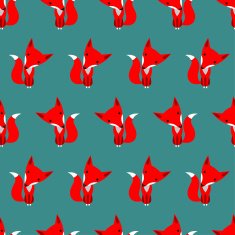 Graphically foxes in cartoon style pattern - N2