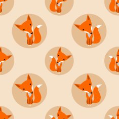 Graphically foxes in cartoon style