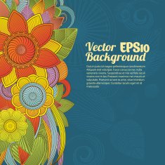 Detailed vector colorful floral background pattern N2