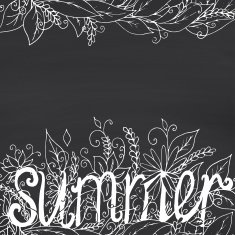 Summer lettering on chalkboard background