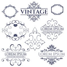 Isolated Abstract Floral pattern on white background