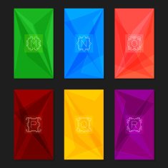 Abstract geometric backgrounds with monograms Letters M-R N2