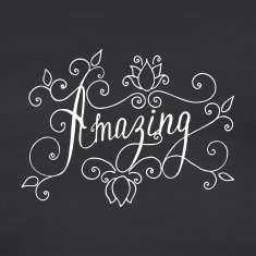 Amazing lettering Floral hand drawn N2