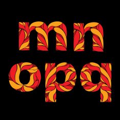 Vintage eco style font decorated with herbal pattern floral N2