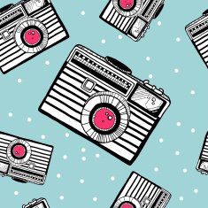 Vintage camera vector pattern N3
