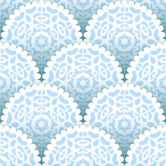 Christmas paper doilies snowflakes seamless pattern in blue and white