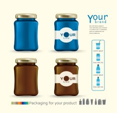 Jam bottle design for your product vector N2