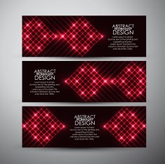 Vector red banners set with abstract background N2