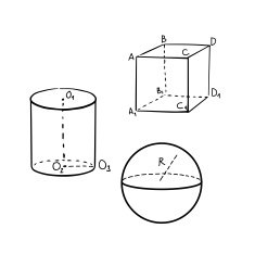 Geometric cube sphere and cylinder shapes N2