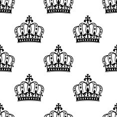 Seamless royal crowns pattern background