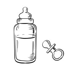 Baby bottle and pacifier sketches N2