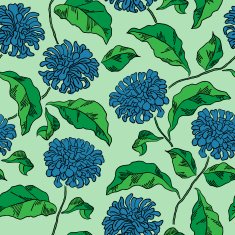 Seamless floral pattern with chrysanthemums Vector