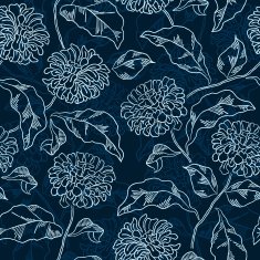 Seamless floral pattern with chrysanthemums Vector N4