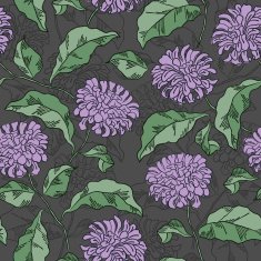 Seamless floral pattern with chrysanthemums Vector N13