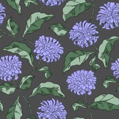 Seamless floral pattern with chrysanthemums Vector N16