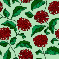 Seamless floral pattern with chrysanthemums Vector N18