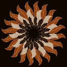 Tribal round background with bull skull feather arrows and tradi