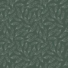 White feathers on green background Seamless vector pattern