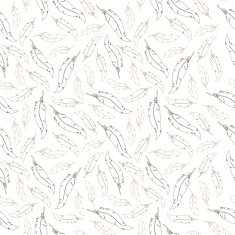 Brown feathers on white background Seamless vector pattern