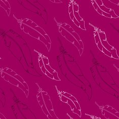 Pink feathers on pink background Seamless vector pattern