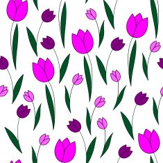 tulips on a white background vector seamless pattern N2