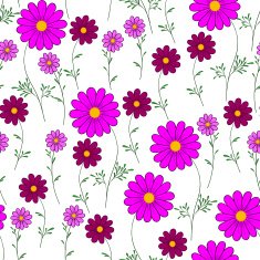 daisy on a white background vector seamless pattern N2