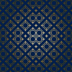 dark blue background with golden ornament - vector