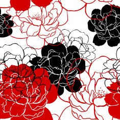 Beautiful peonies pattern - vector